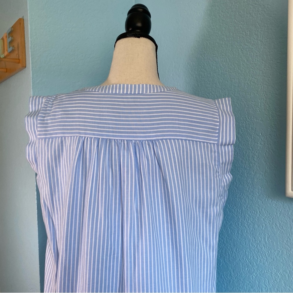 LOFT blue & white striped henley shift dress NWOT Sz. PS [c] - Picture 7 of 10